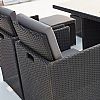 Conjunto de comedor de mimbre para exterior con dos otomanas y cuatro sillones Mesa de comedor - 10D01D