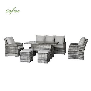 Conjunto de muebles de exterior de mimbre moderno