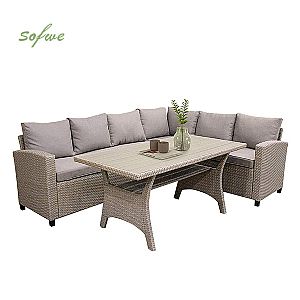 Juego de muebles de mimbre de patio moderno de lujo