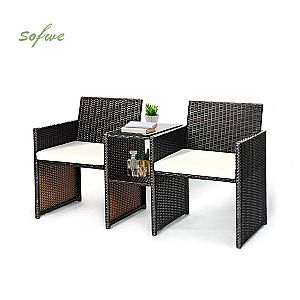 Conjunto de muebles de jardín de ratán de una pieza Sofá de...