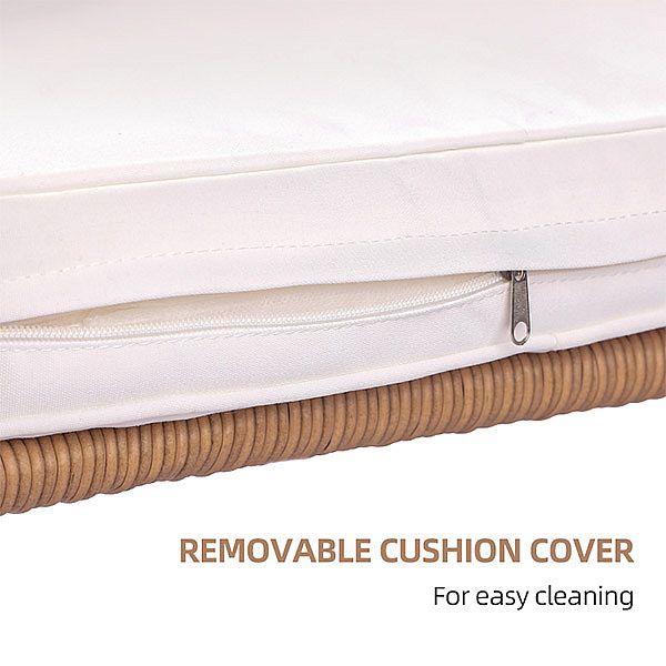 Lujoso juego de muebles de mimbre de jardín para balcón de 3 piezas - 10C03J