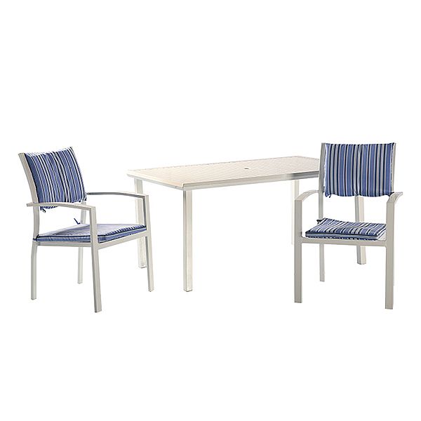Juego de comedor exterior de aluminio azul de 6 piezas - 11D01E