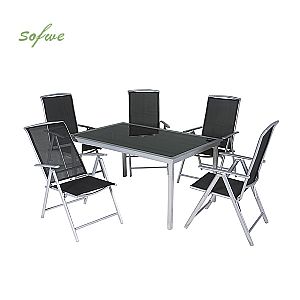 Mesa y sillas de comedor de jardín de aluminio para todo...